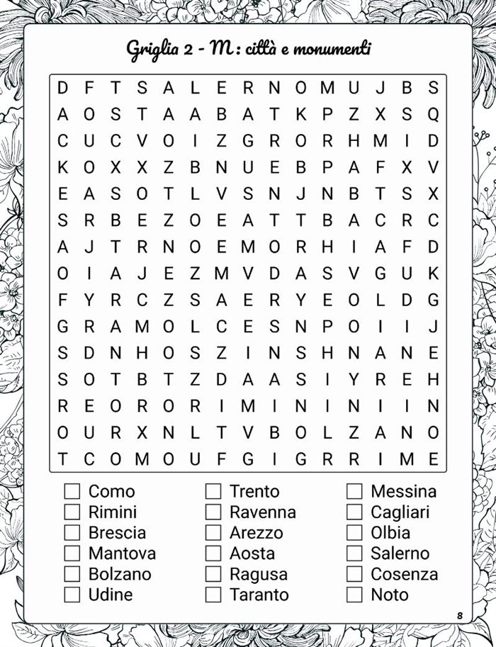 A large print word search page from the book